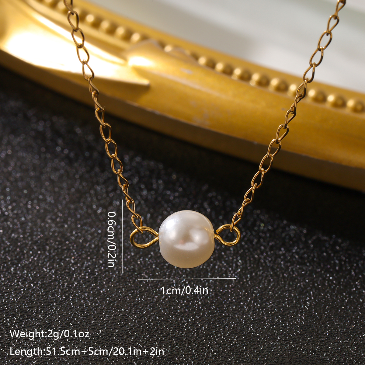 Stainless Steel Elegant Vintage Style Round Pearl Plating Necklace display picture 4
