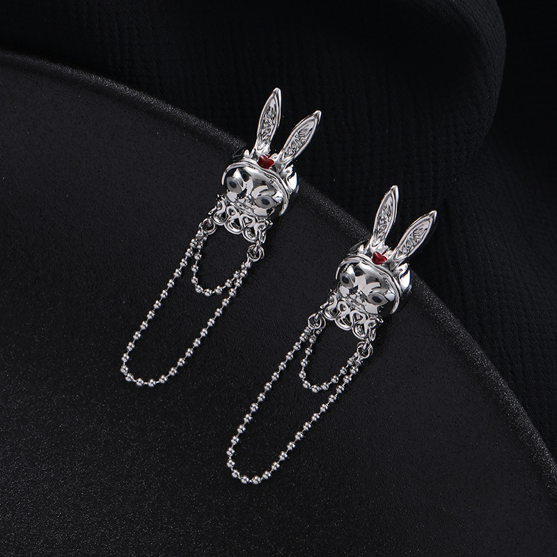 1 Pair IG Style Cute Rabbit Tassel Plating Chain Copper Ear Studs display picture 2