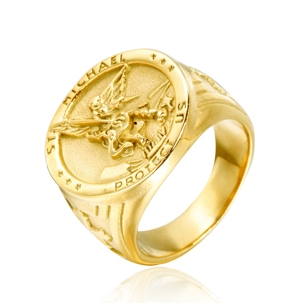 Hip-Hop Letter Horse Skull Stainless Steel None 18K Gold Plated Unisex Rings display picture 2