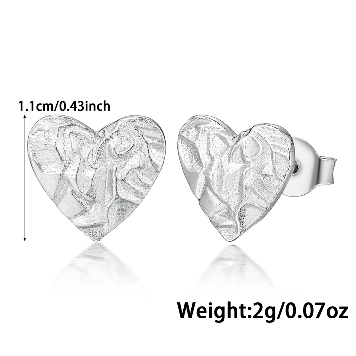 1 Pair Vintage Style Simple Style Heart Shape Plating Sterling Silver 18K Gold Plated White Gold Plated Ear Studs display picture 1