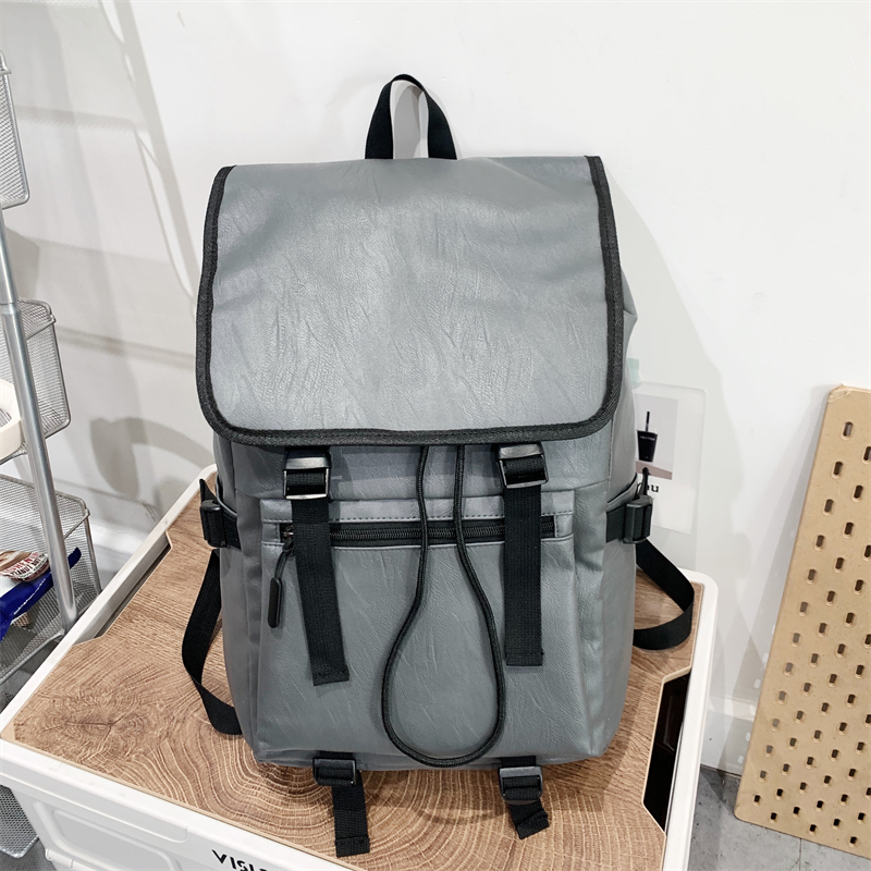 Women's Solid Color Pu Leather Zipper Fashion Backpack Laptop Backpack display picture 1