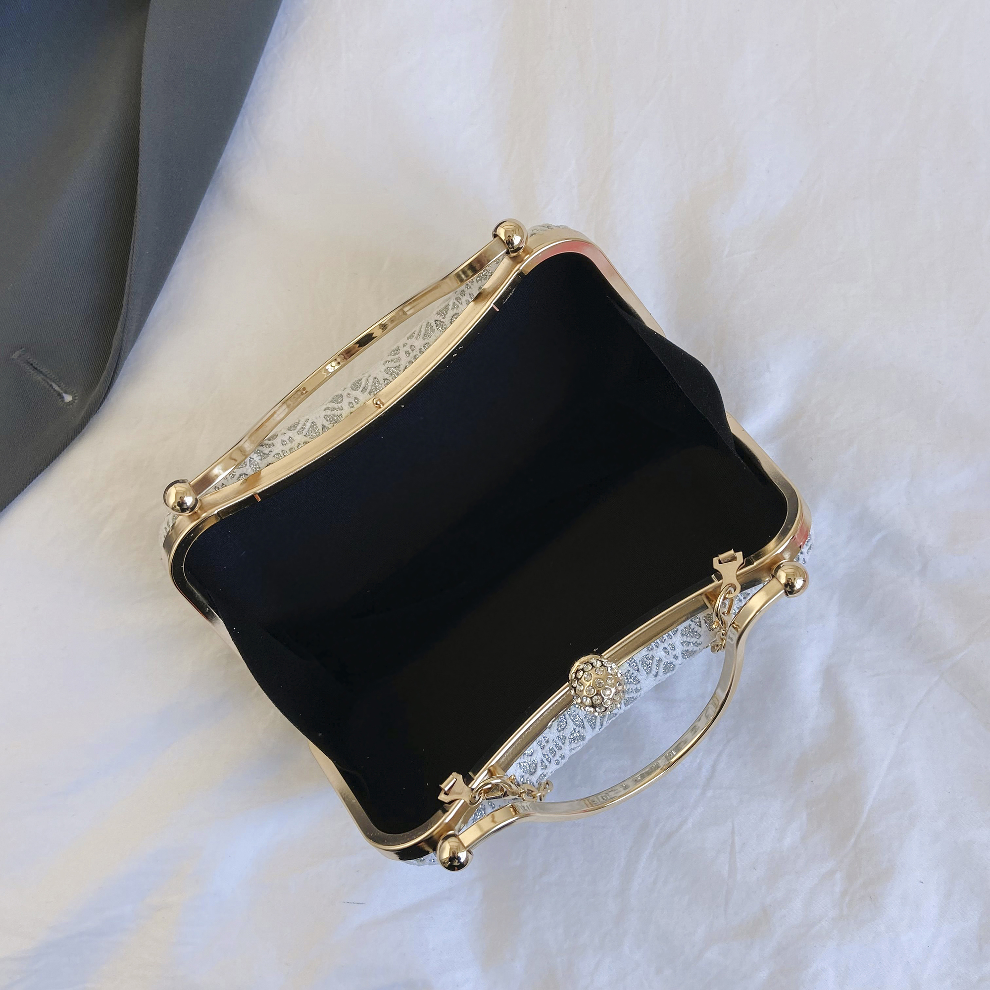 PVC Solid Color Hollow Evening Bags display picture 7
