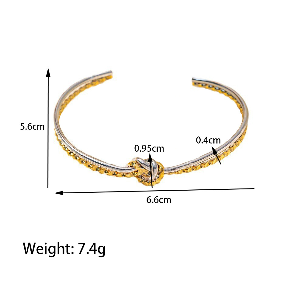 Estilo Clásico Geométrico Bloque De Color Acero Inoxidable 304 Chapados en oro de 18k Brazalete Al Mayoreo display picture 4