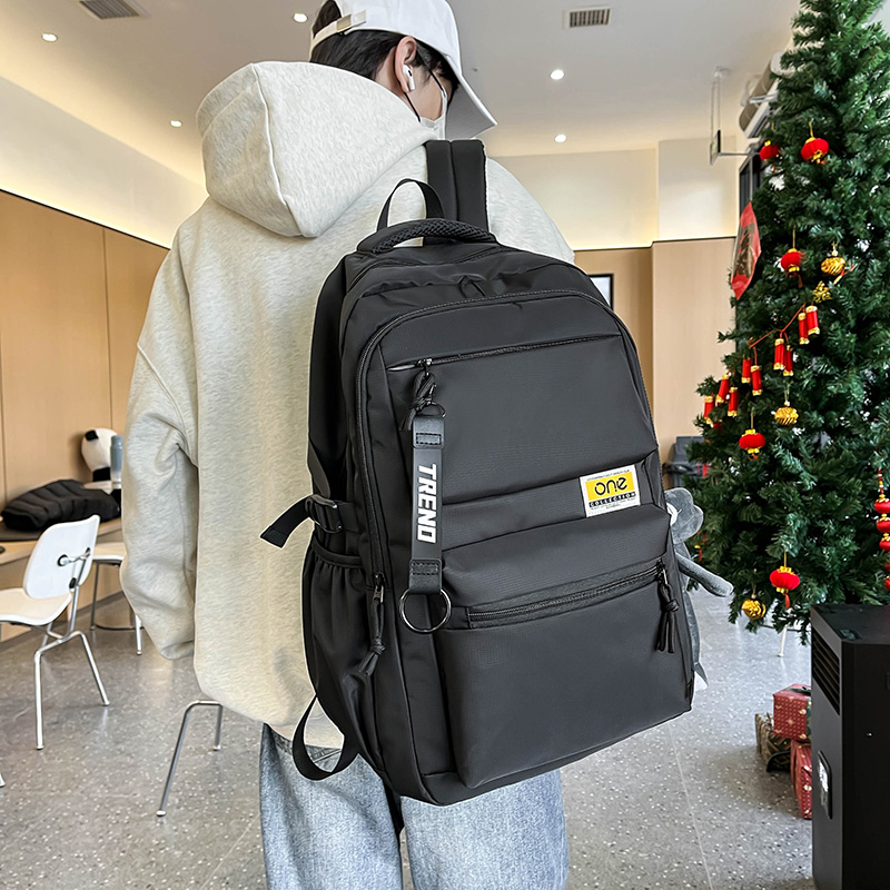 Unisex Solid Color Nylon Sewing Thread Zipper Fashion Backpack Laptop Backpack display picture 23