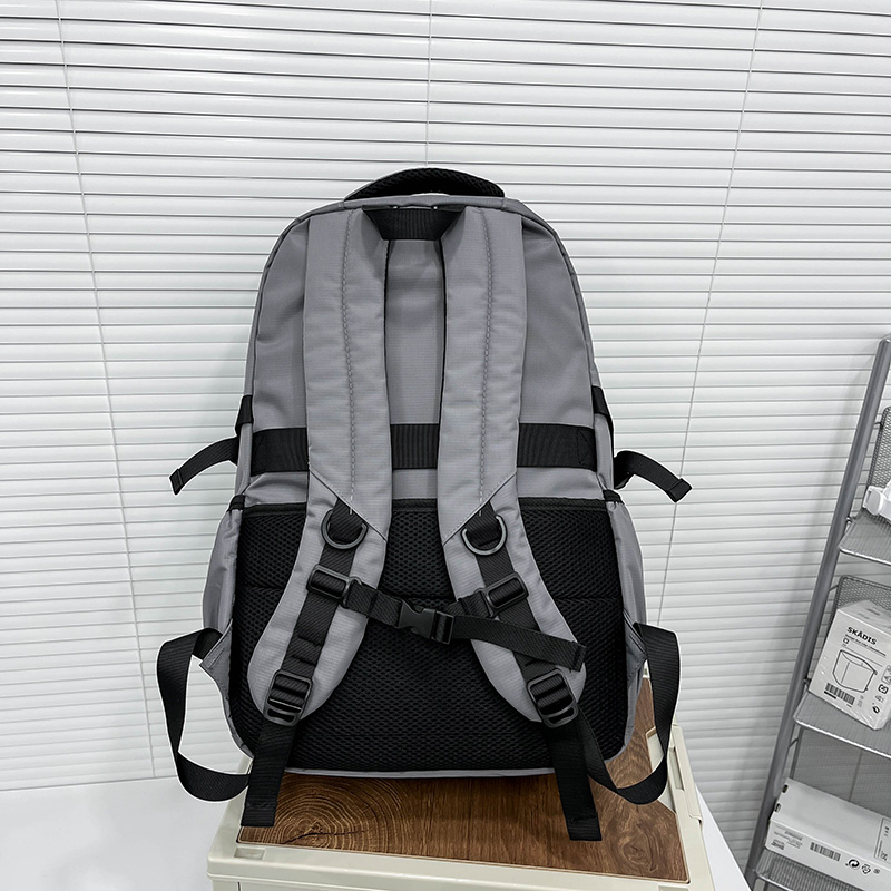 Unisex Solid Color Nylon Sewing Thread Zipper Fashion Backpack Laptop Backpack display picture 13