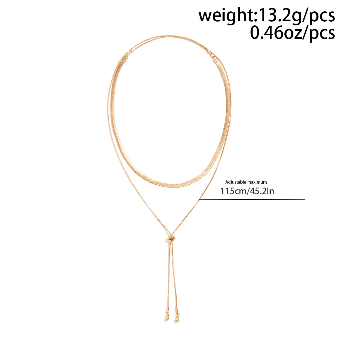Copper 18K Gold Plated Elegant Geometric Solid Color Layered Tassel Long Necklace display picture 4