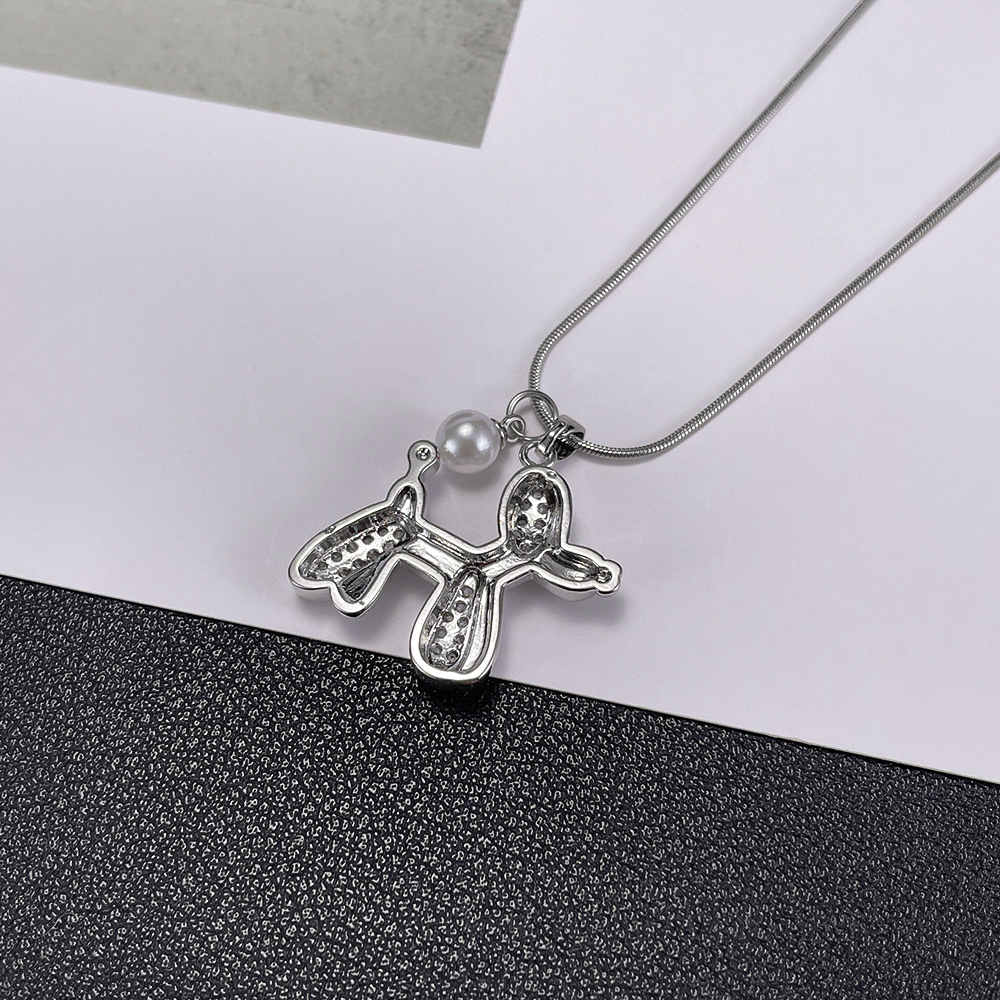Wholesale Simple Style Dog Stainless Steel Copper Layered Pendant Necklace display picture 5