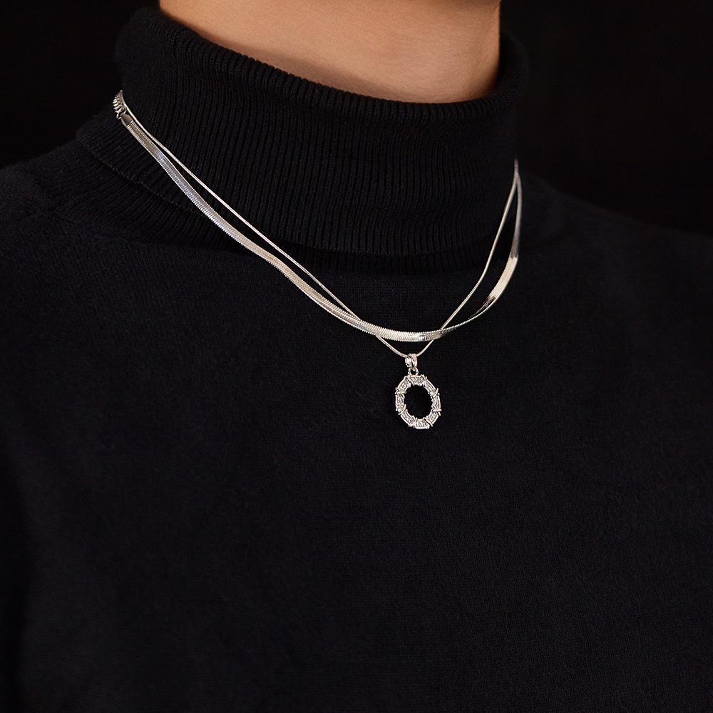 Großhandel Einfacher Stil Kreis Rostfreier Stahl Kupfer Halskette Mit Anhänger display picture 6