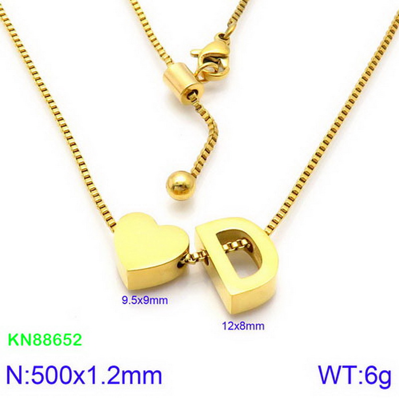 Stainless Steel 18K Gold Plated Basic Letter Heart Shape Pendant Necklace display picture 15