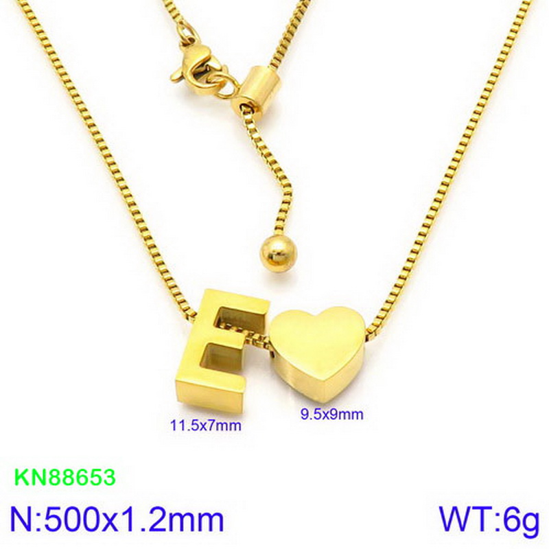Stainless Steel 18K Gold Plated Basic Letter Heart Shape Pendant Necklace display picture 16