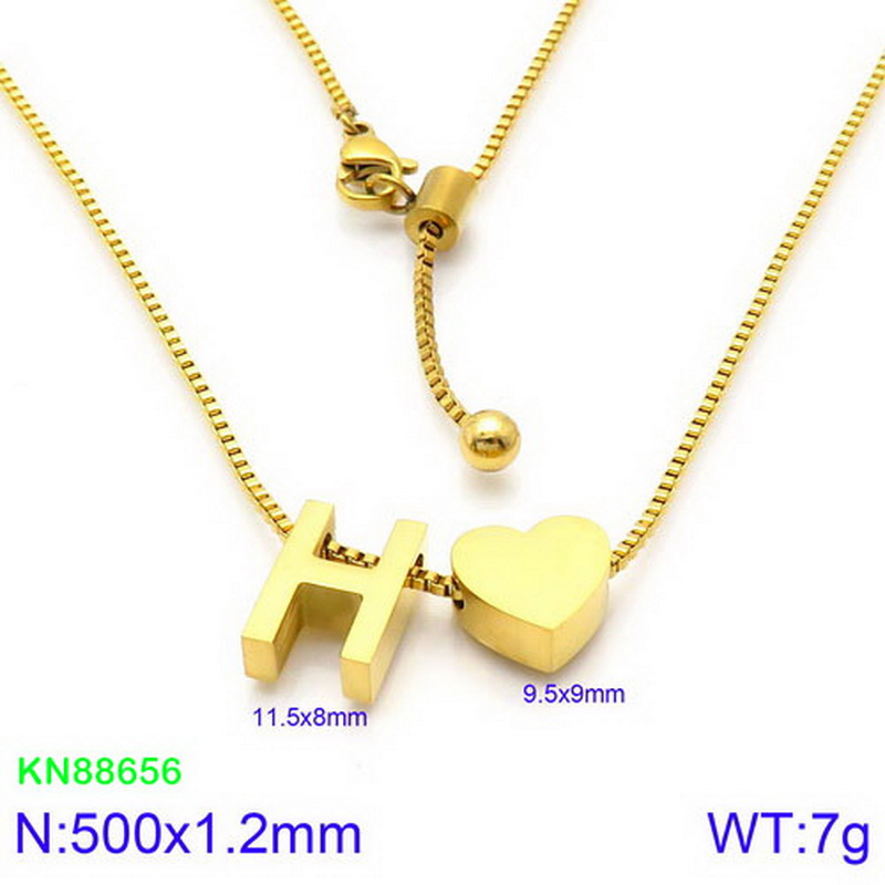 Stainless Steel 18K Gold Plated Basic Letter Heart Shape Pendant Necklace display picture 19