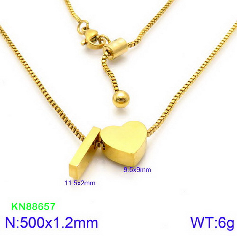 Stainless Steel 18K Gold Plated Basic Letter Heart Shape Pendant Necklace display picture 20