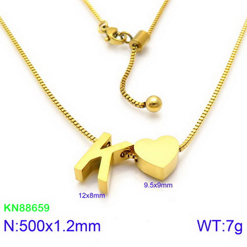 Stainless Steel 18K Gold Plated Basic Letter Heart Shape Pendant Necklace display picture 22