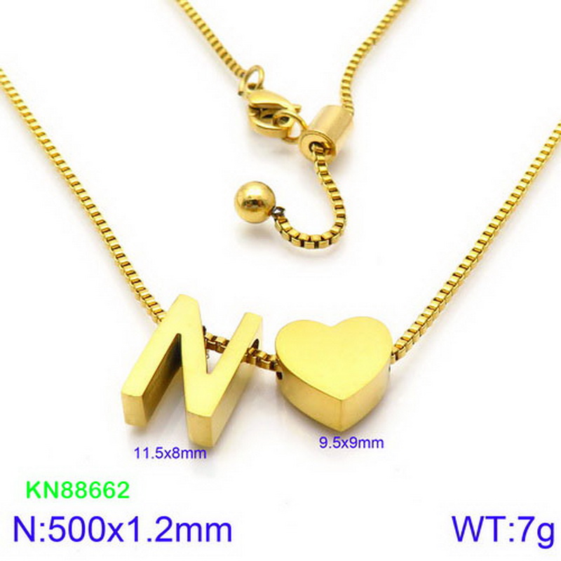 Stainless Steel 18K Gold Plated Basic Letter Heart Shape Pendant Necklace display picture 25