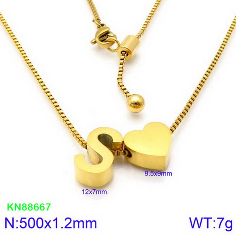 Stainless Steel 18K Gold Plated Basic Letter Heart Shape Pendant Necklace display picture 30