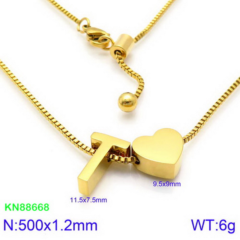 Stainless Steel 18K Gold Plated Basic Letter Heart Shape Pendant Necklace display picture 31