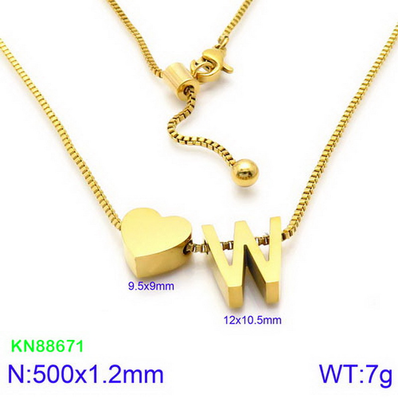 Stainless Steel 18K Gold Plated Basic Letter Heart Shape Pendant Necklace display picture 34