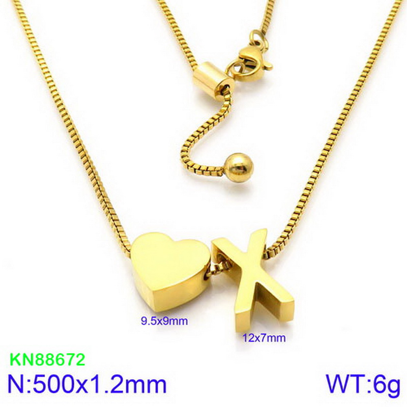 Stainless Steel 18K Gold Plated Basic Letter Heart Shape Pendant Necklace display picture 35