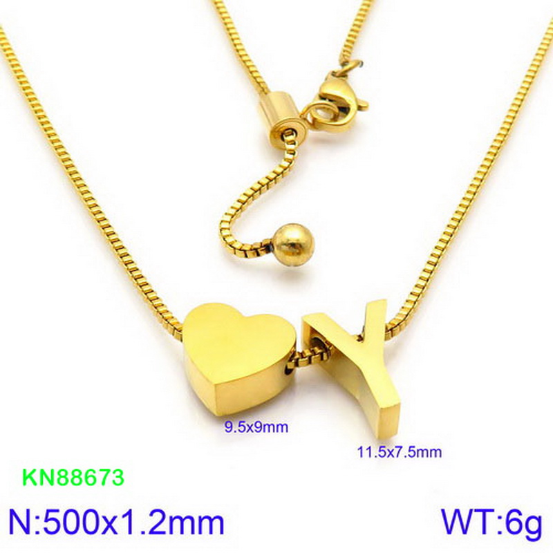 Stainless Steel 18K Gold Plated Basic Letter Heart Shape Pendant Necklace display picture 36