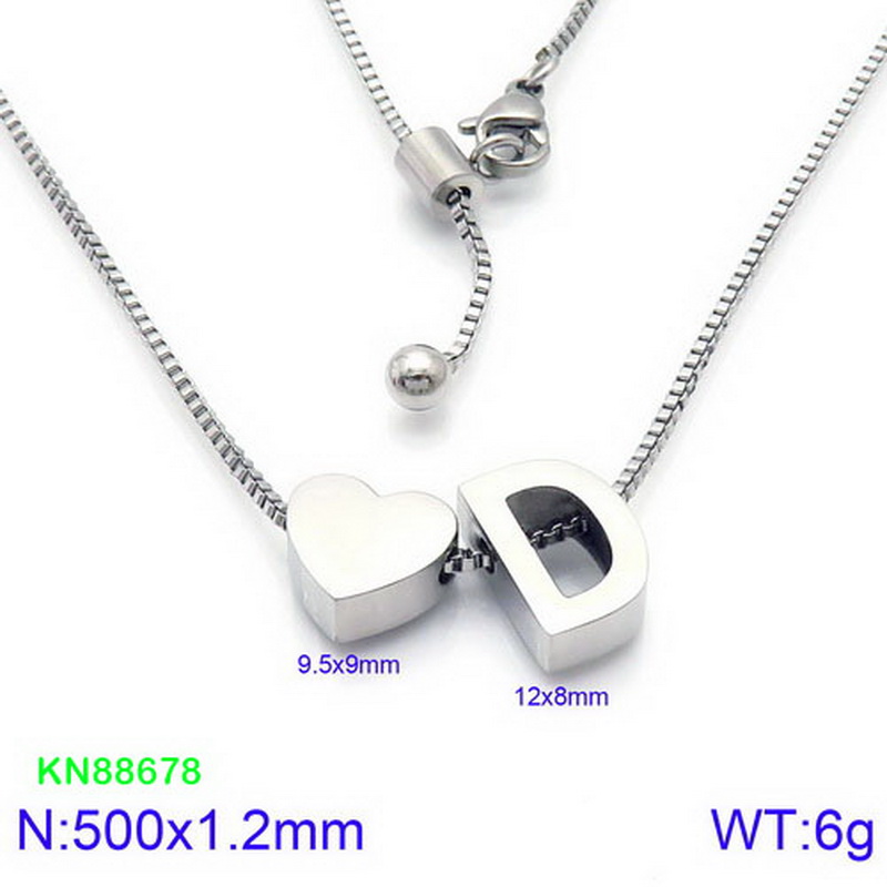 Stainless Steel 18K Gold Plated Basic Letter Heart Shape Pendant Necklace display picture 41