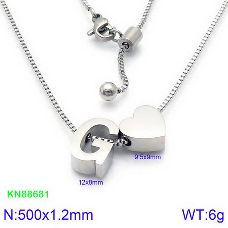 Stainless Steel 18K Gold Plated Basic Letter Heart Shape Pendant Necklace display picture 44