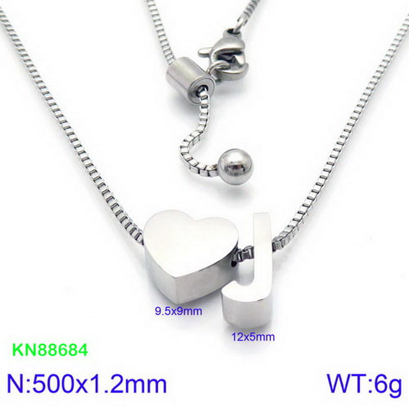Stainless Steel 18K Gold Plated Basic Letter Heart Shape Pendant Necklace display picture 47