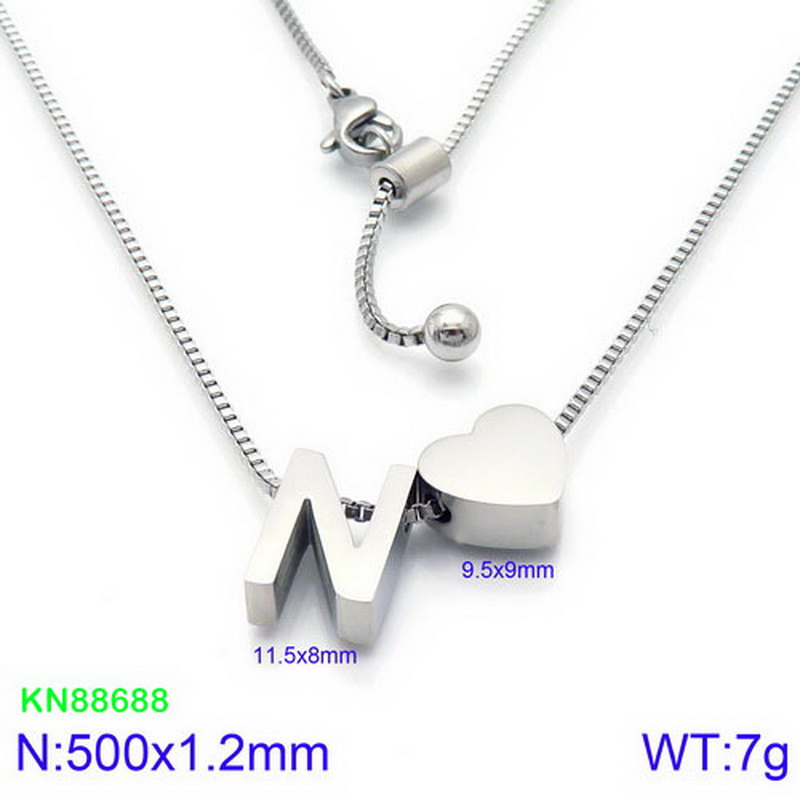 Stainless Steel 18K Gold Plated Basic Letter Heart Shape Pendant Necklace display picture 51
