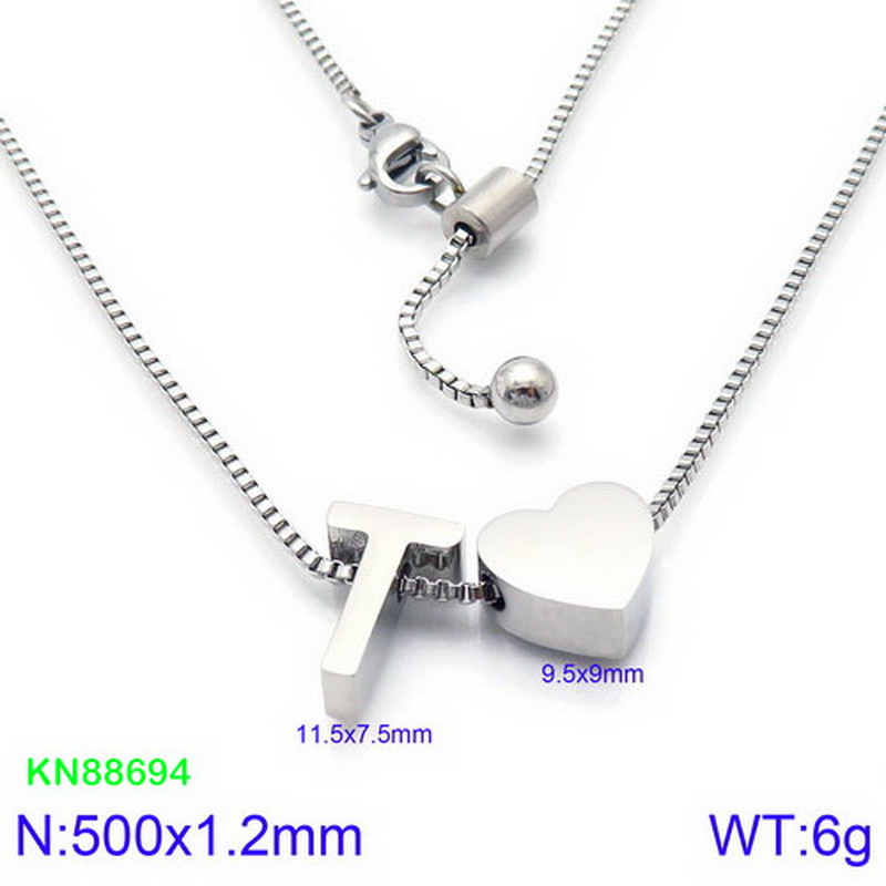 Stainless Steel 18K Gold Plated Basic Letter Heart Shape Pendant Necklace display picture 57