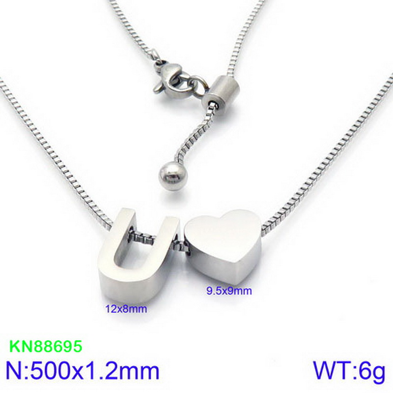 Stainless Steel 18K Gold Plated Basic Letter Heart Shape Pendant Necklace display picture 58