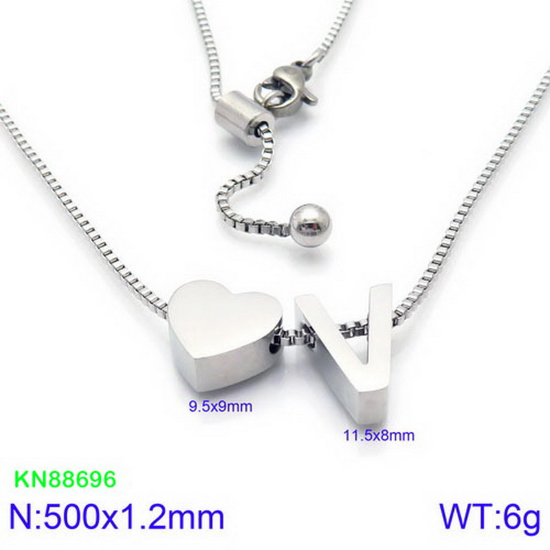 Stainless Steel 18K Gold Plated Basic Letter Heart Shape Pendant Necklace display picture 59
