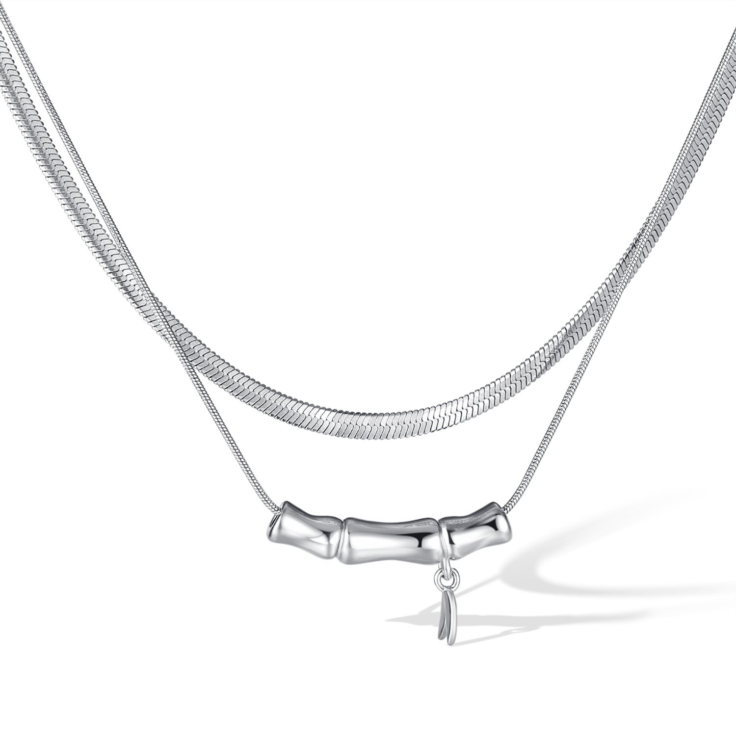 Rostfreier Stahl Kupfer Einfacher Stil Bambus Halskette Mit Anhänger display picture 1