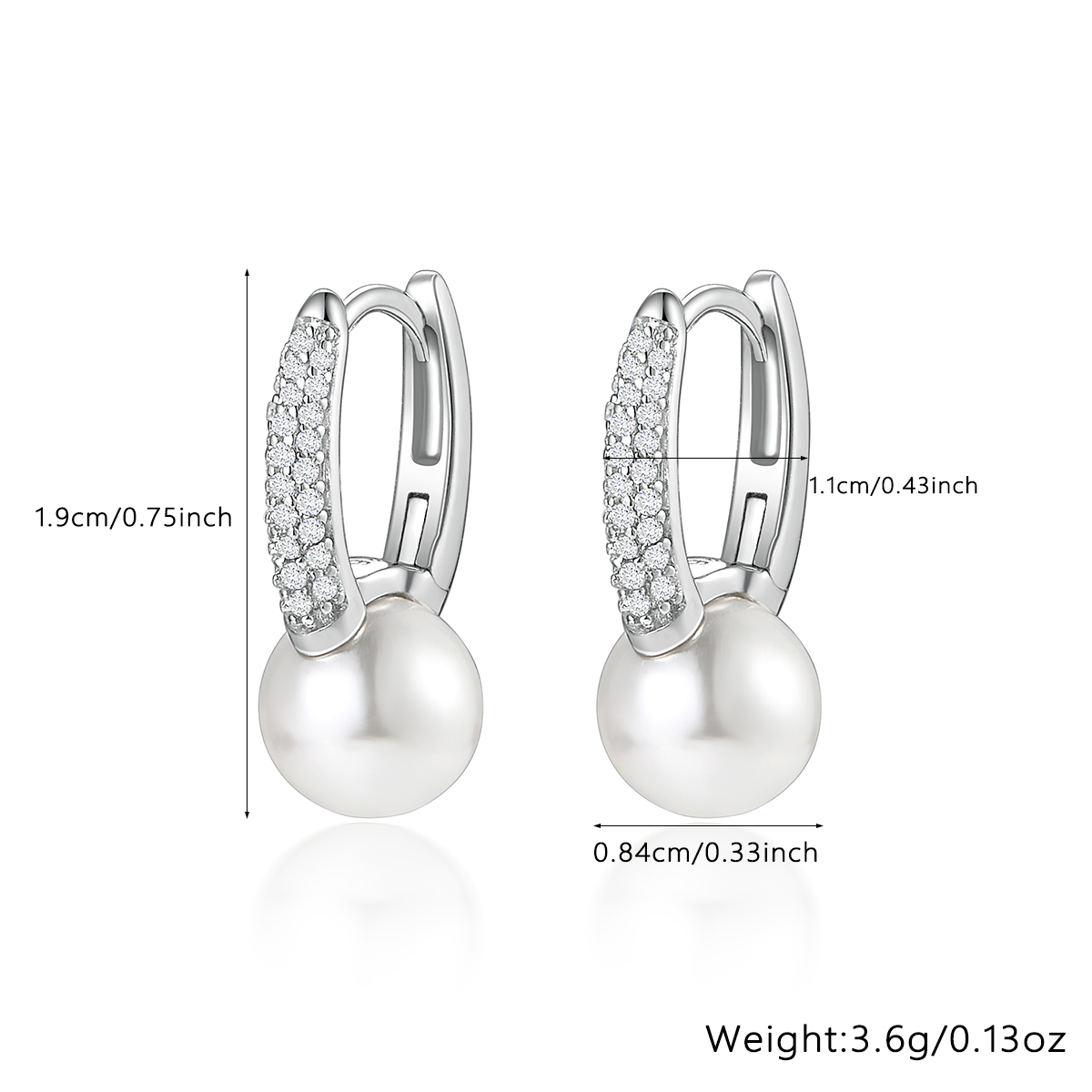1 Paar Elegant Glam Geometrisch Überzug Inlay Sterling Silber Süßwasserperle Weißgold Plattiert Ohrringe display picture 1