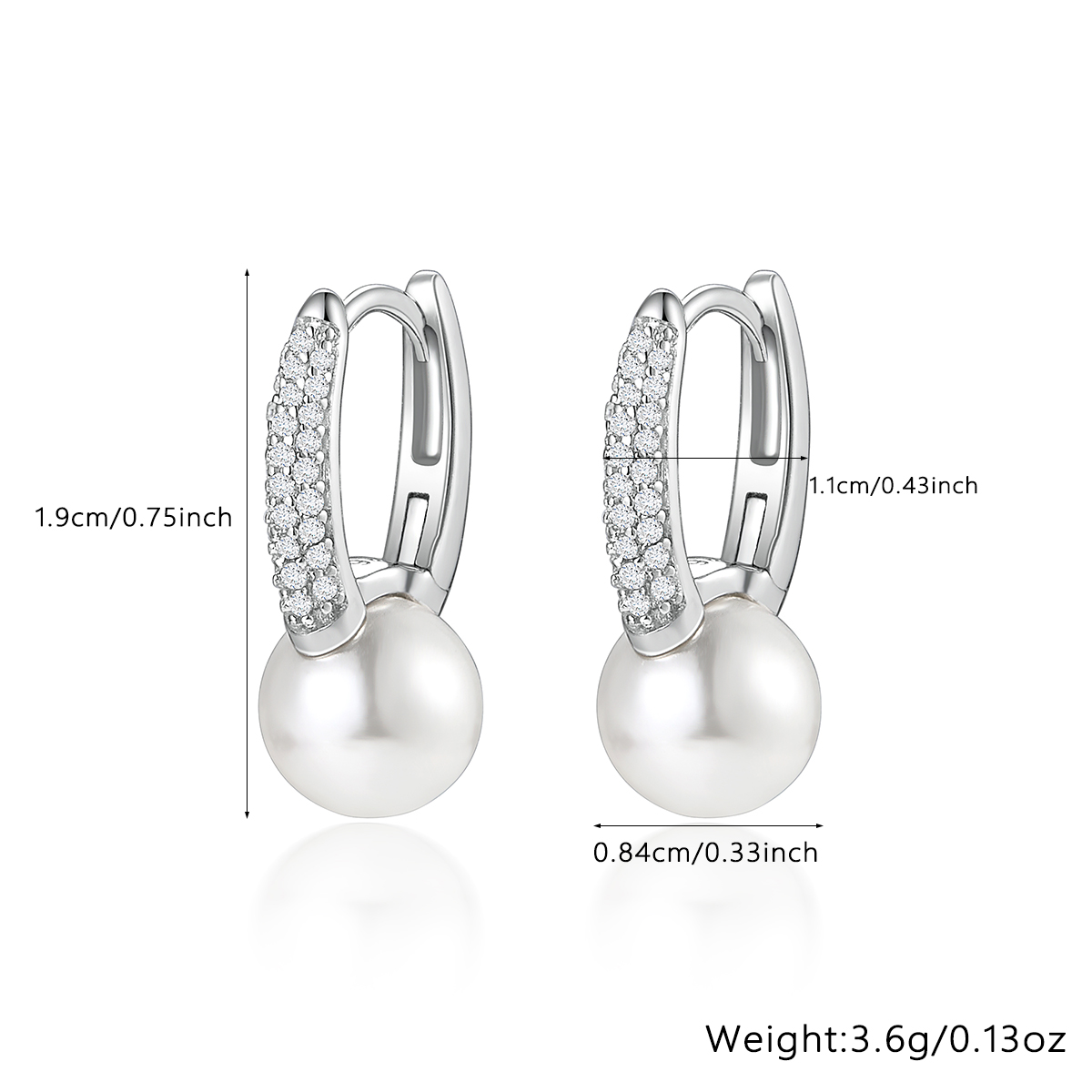 1 Paire Élégant Glamour Géométrique Placage Incruster Argent Sterling Perle D'eau Douce Or Blanc Plaqué Des Boucles D'Oreilles display picture 1