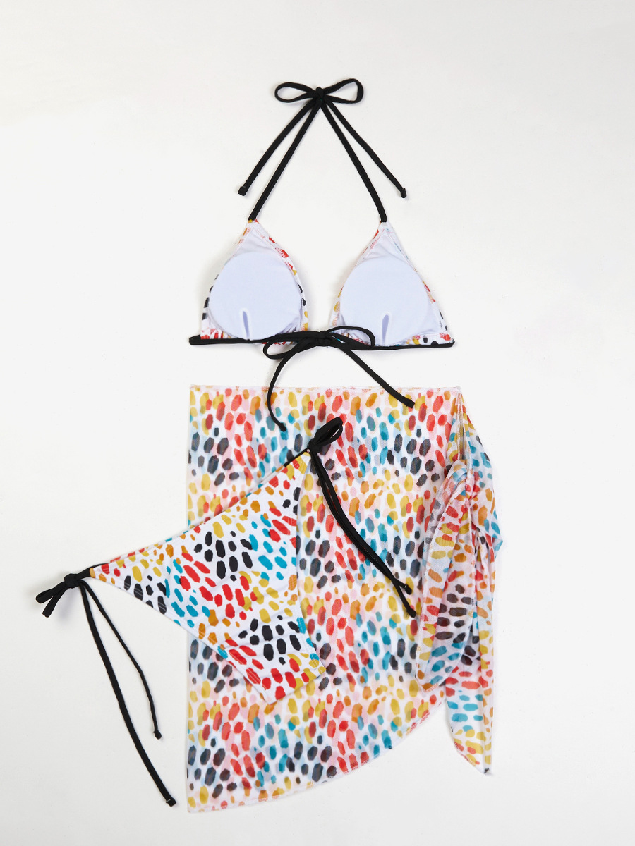 Women's Sexy Stripe Plaid Strawberry Backless 3 Pieces Set Bikinis Swimwear display picture 27