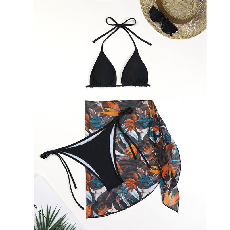Women's Sexy Heart Shape Flower Leopard Backless 3 Pieces Set Bikinis Swimwear display picture 9