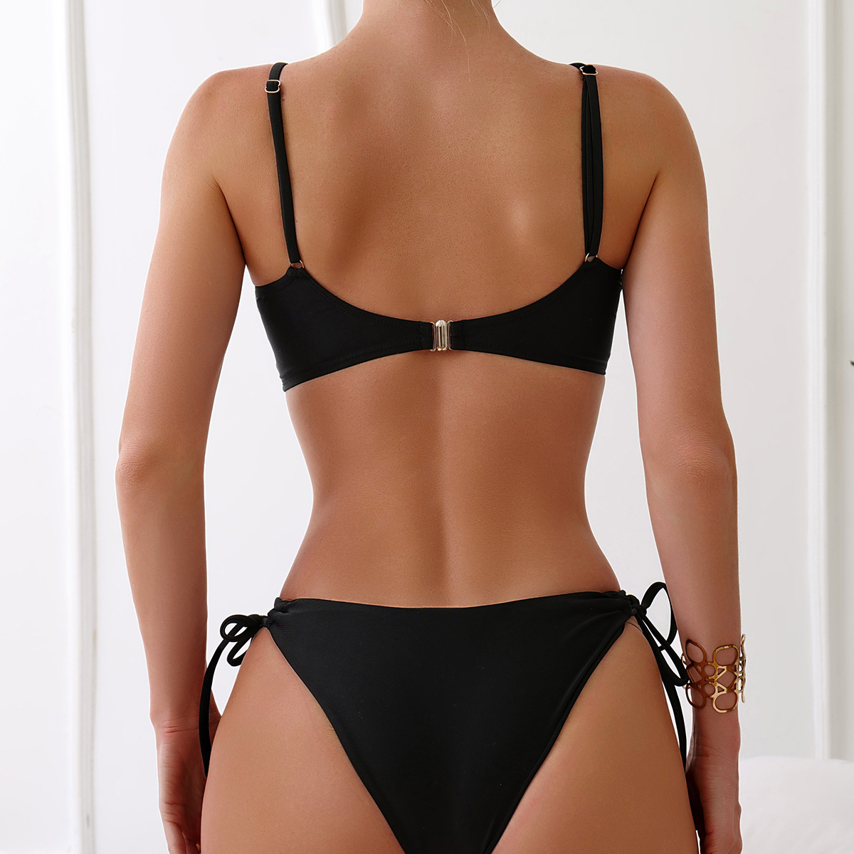 Women's Solid Color 2 Pieces Set Bikinis Swimwear display picture 5