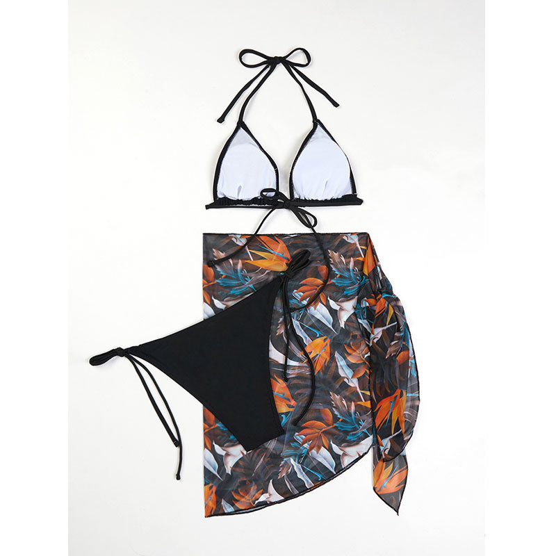 Women's Sexy Heart Shape Flower Leopard Backless 3 Pieces Set Bikinis Swimwear display picture 12