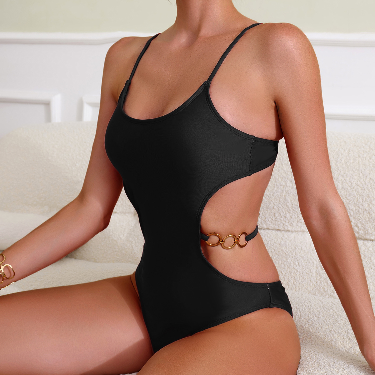 Women's Sexy Solid Color 1 Piece One Piece Swimwear display picture 4