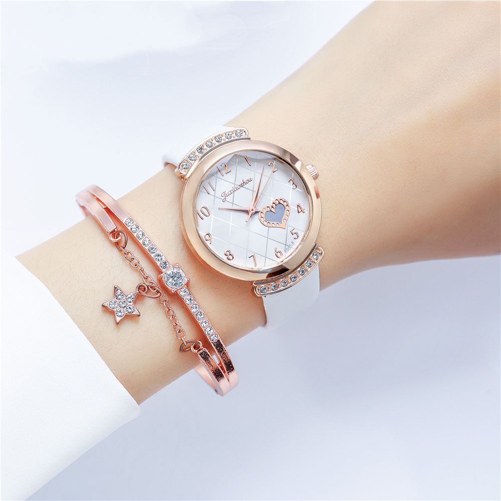Casual Heart Shape Buckle Quartz Women's Watches display picture 3