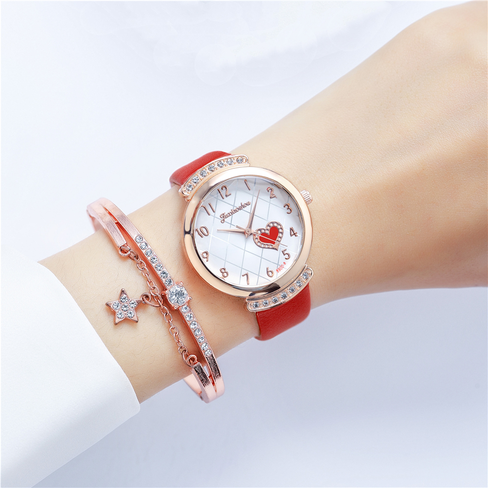 Casual Heart Shape Buckle Quartz Women's Watches display picture 4