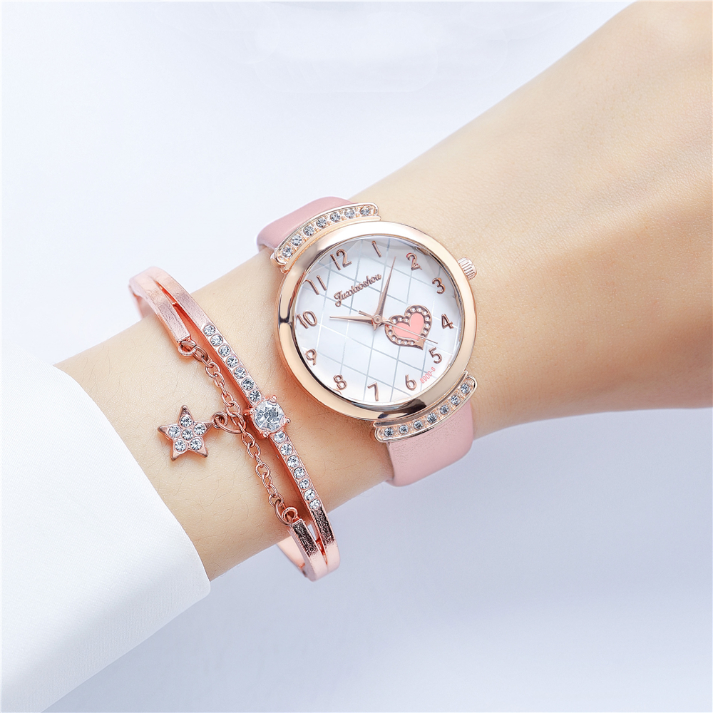 Casual Heart Shape Buckle Quartz Women's Watches display picture 6