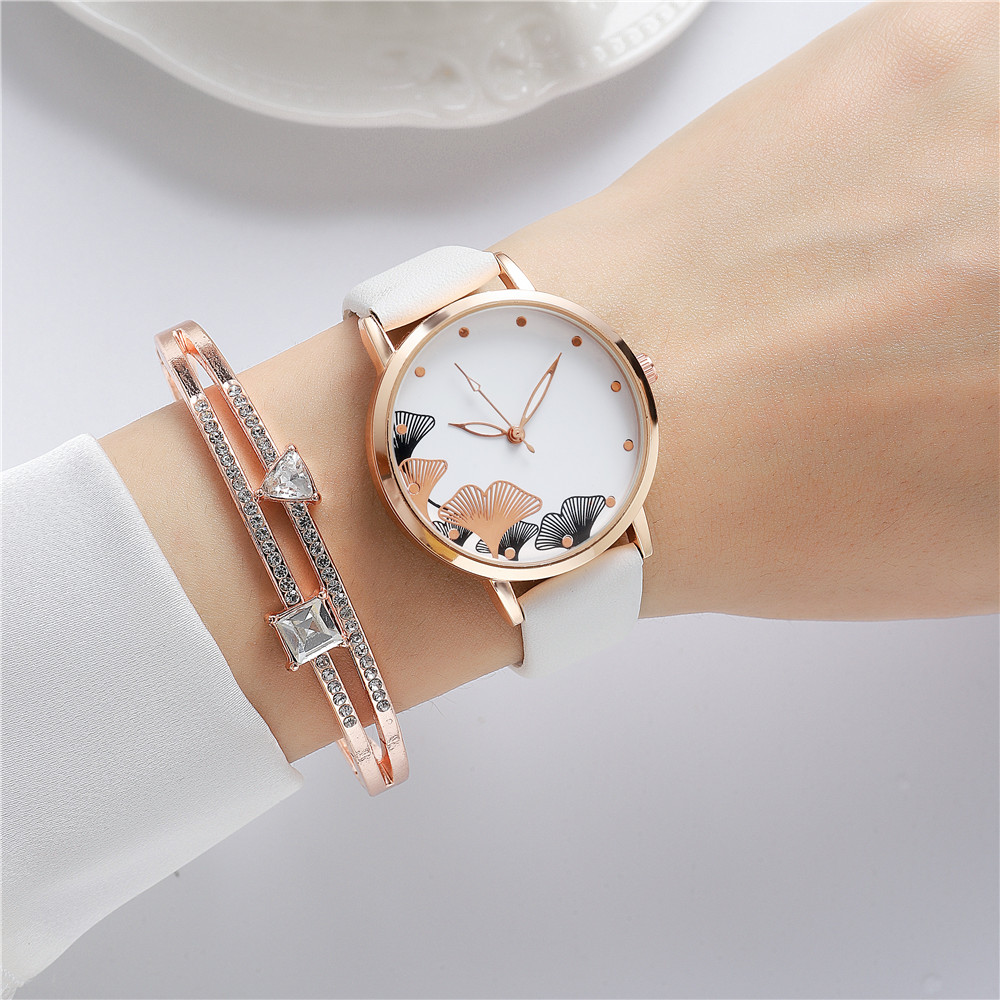 Décontractée Élégant Feuille De Ginkgo Boucle Quartz Femmes De Montres display picture 3