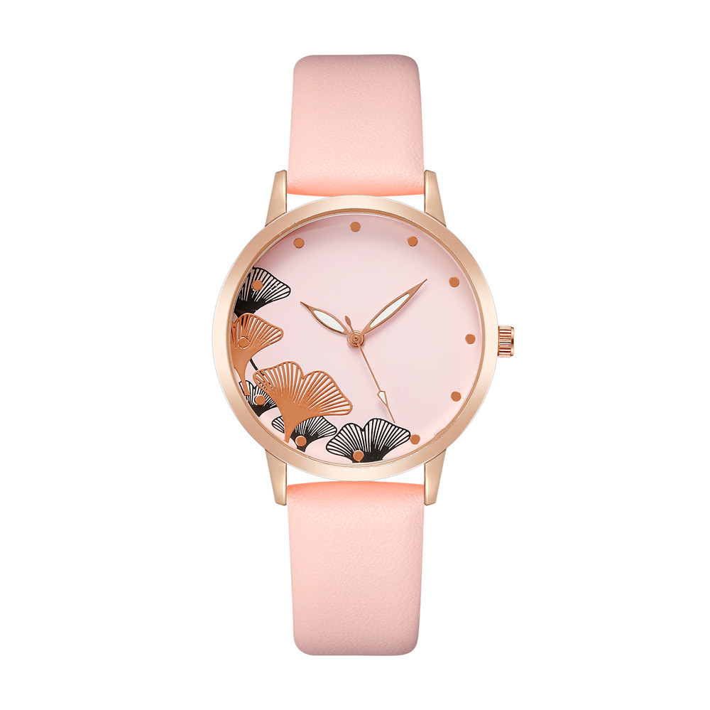 Casual Elegant Ginkgo Leaf Buckle Quartz Women's Watches display picture 13