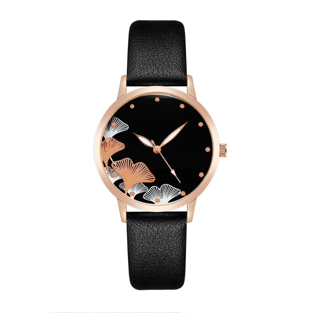 Casual Elegant Ginkgo Leaf Buckle Quartz Women's Watches display picture 15