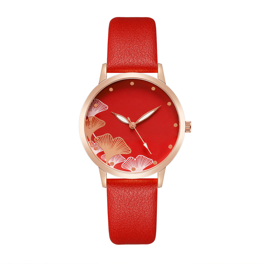 Casual Elegant Ginkgo Leaf Buckle Quartz Women's Watches display picture 16