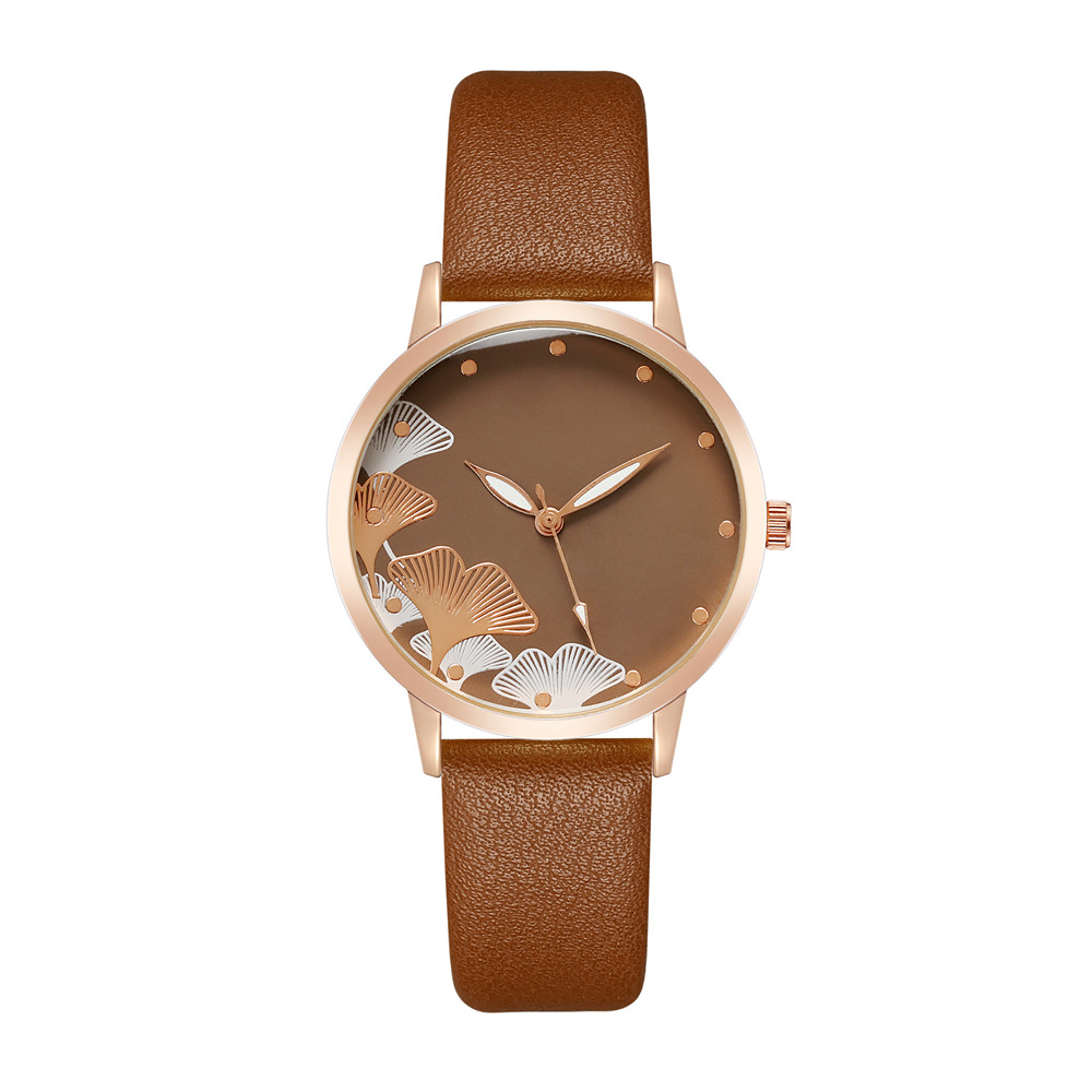 Casual Elegant Ginkgo Leaf Buckle Quartz Women's Watches display picture 14