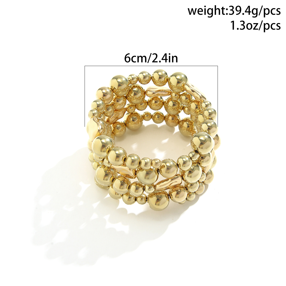 Classic Style Irregular Geometric Round CCB Beaded Layered Women's Arm Bracelet display picture 1