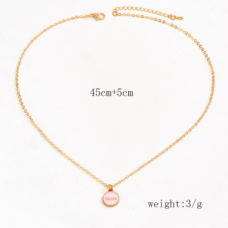 IG Style Simple Style Round Letter Alloy Enamel Women's Pendant Necklace display picture 2