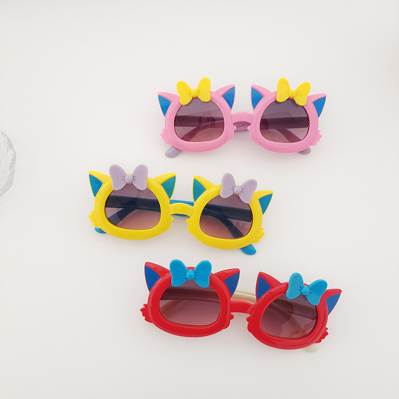 Y2K Sweet Artistic Cat Bow Knot Pc Resin Oval Frame Full Frame Kids Sunglasses display picture 4