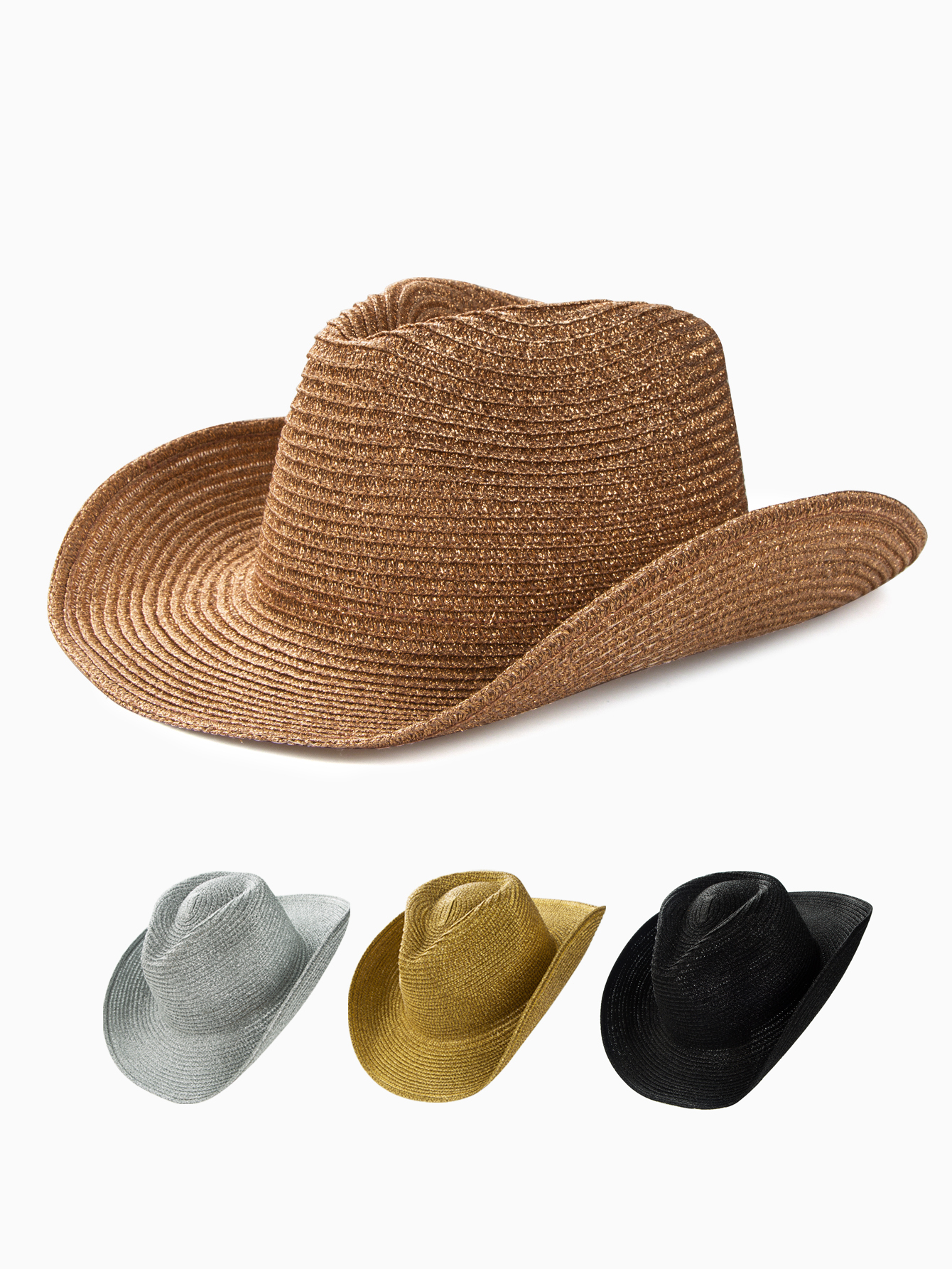 Women's Casual Modern Style Shiny Solid Color Crimping Big Eaves Straw Hat display picture 10